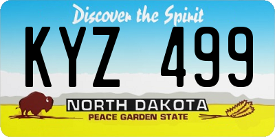 ND license plate KYZ499