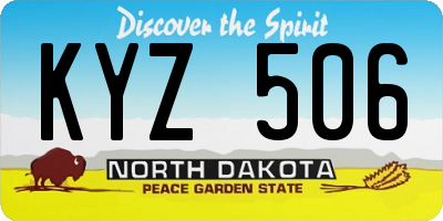 ND license plate KYZ506
