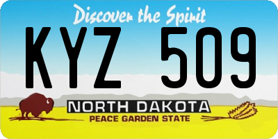 ND license plate KYZ509