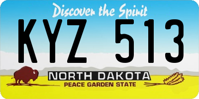 ND license plate KYZ513