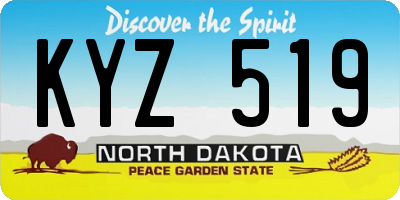 ND license plate KYZ519
