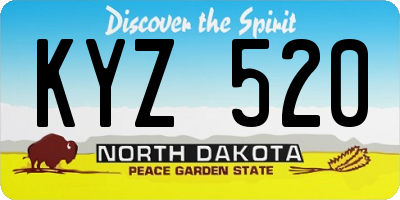 ND license plate KYZ520