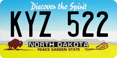 ND license plate KYZ522