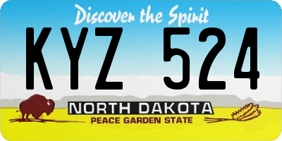 ND license plate KYZ524