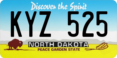 ND license plate KYZ525
