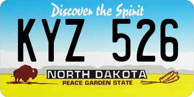 ND license plate KYZ526