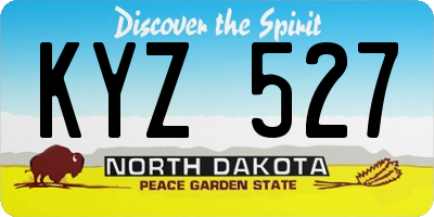 ND license plate KYZ527