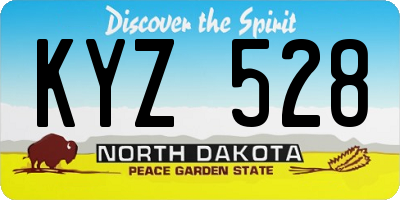 ND license plate KYZ528