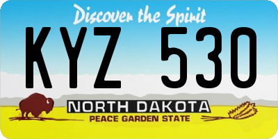ND license plate KYZ530