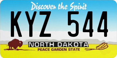 ND license plate KYZ544