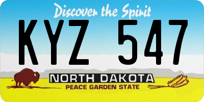 ND license plate KYZ547