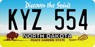 ND license plate KYZ554