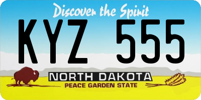 ND license plate KYZ555