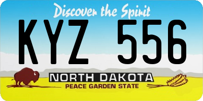 ND license plate KYZ556