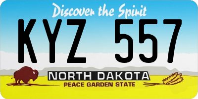 ND license plate KYZ557