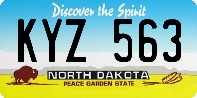 ND license plate KYZ563
