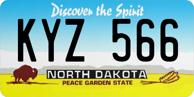 ND license plate KYZ566