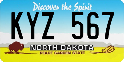 ND license plate KYZ567