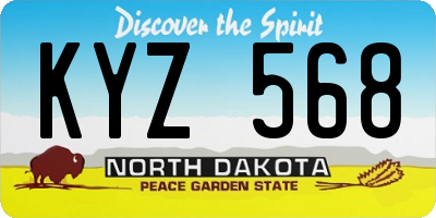 ND license plate KYZ568