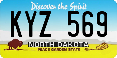 ND license plate KYZ569