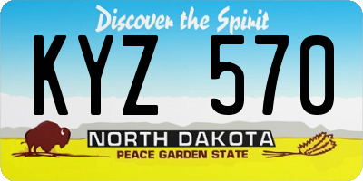ND license plate KYZ570