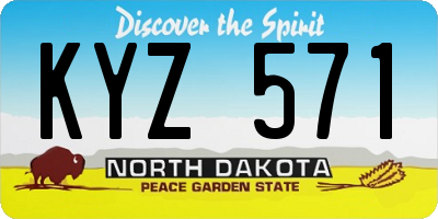 ND license plate KYZ571