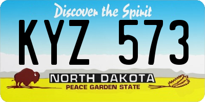 ND license plate KYZ573