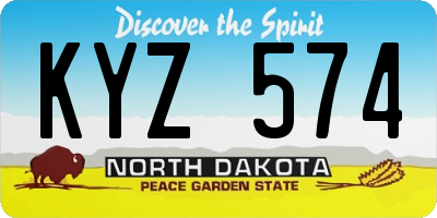 ND license plate KYZ574
