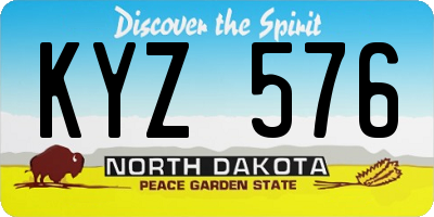 ND license plate KYZ576