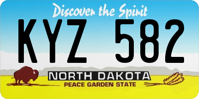 ND license plate KYZ582