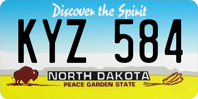 ND license plate KYZ584