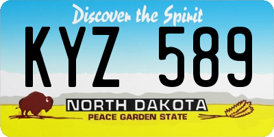 ND license plate KYZ589