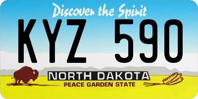 ND license plate KYZ590