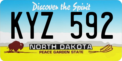 ND license plate KYZ592