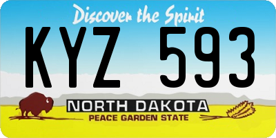 ND license plate KYZ593