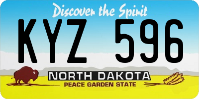 ND license plate KYZ596