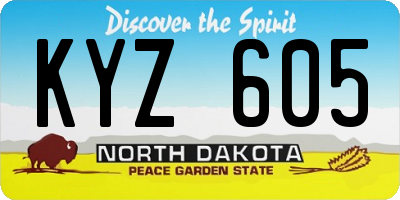 ND license plate KYZ605