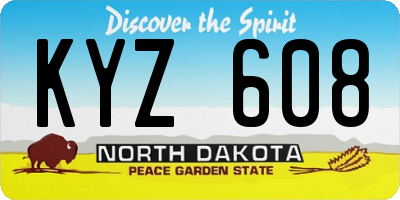ND license plate KYZ608