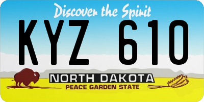 ND license plate KYZ610