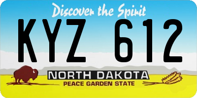 ND license plate KYZ612