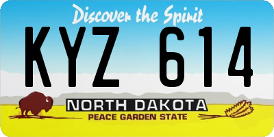 ND license plate KYZ614