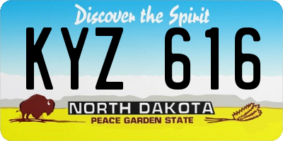 ND license plate KYZ616