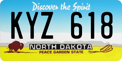ND license plate KYZ618
