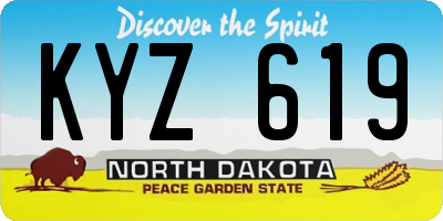 ND license plate KYZ619