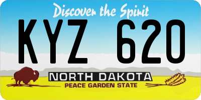 ND license plate KYZ620