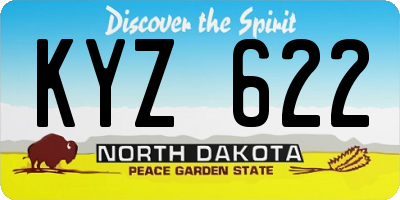 ND license plate KYZ622
