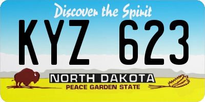ND license plate KYZ623