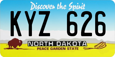 ND license plate KYZ626