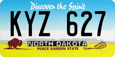 ND license plate KYZ627