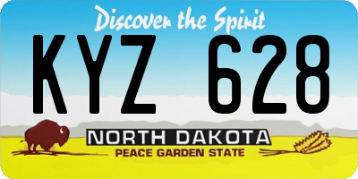 ND license plate KYZ628